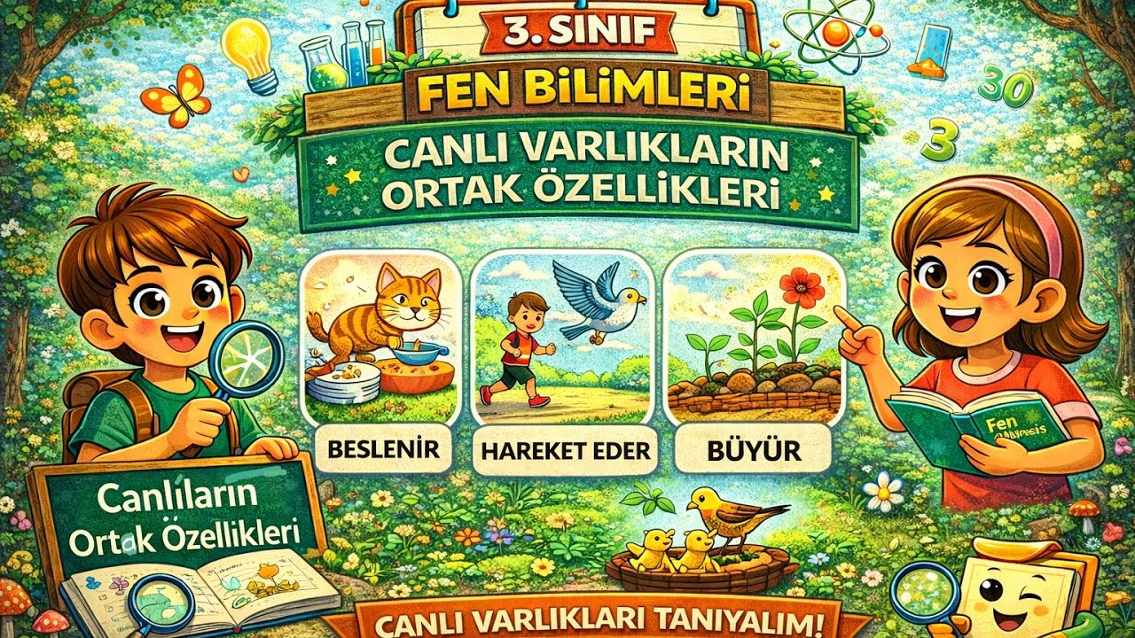 3.Sınıf Fen Bilimleri=Canlı Varlıkların Ortak Özellikleri