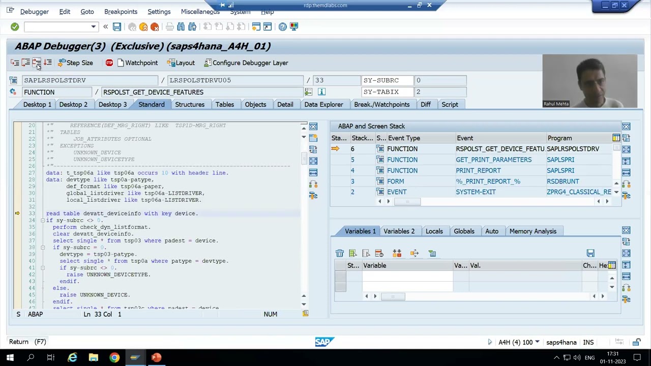 90 - Additional ABAP Concepts - Background Jobs - Debugging(JDBG)