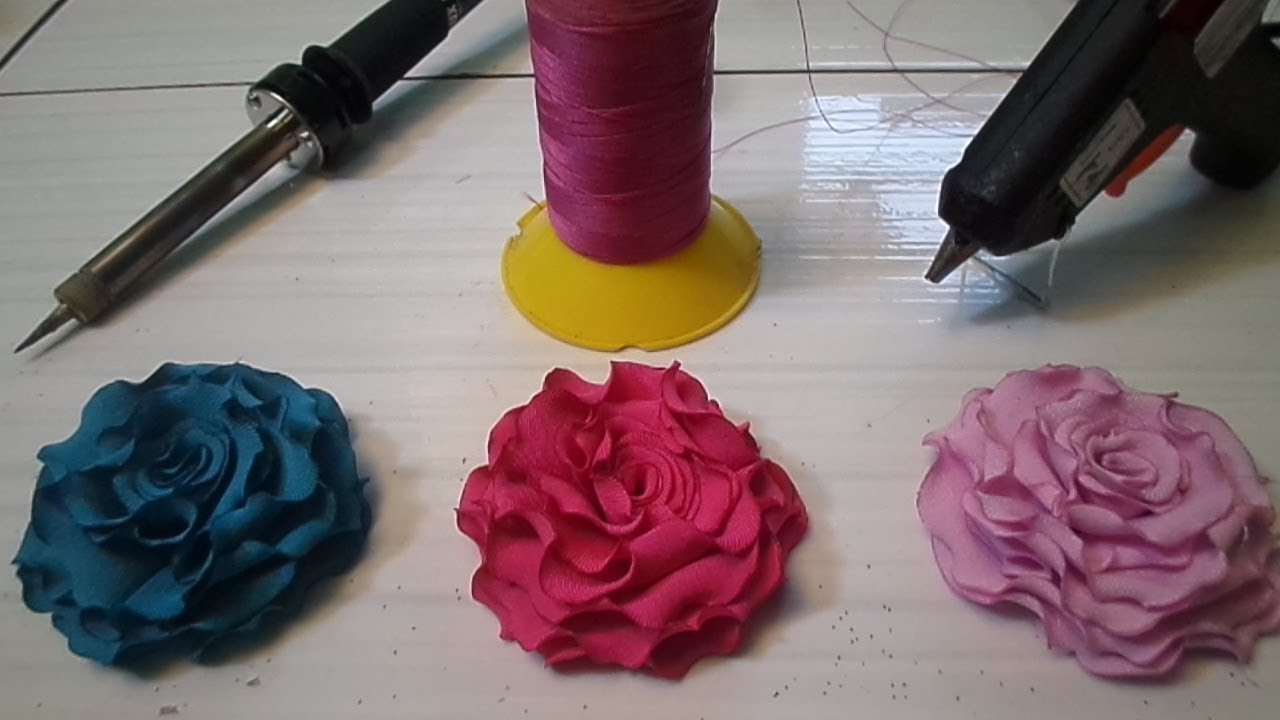 COMO FAZER ROSA PARA ROUPA E  CABELO ''3 MANEIRA DE MONTAR''