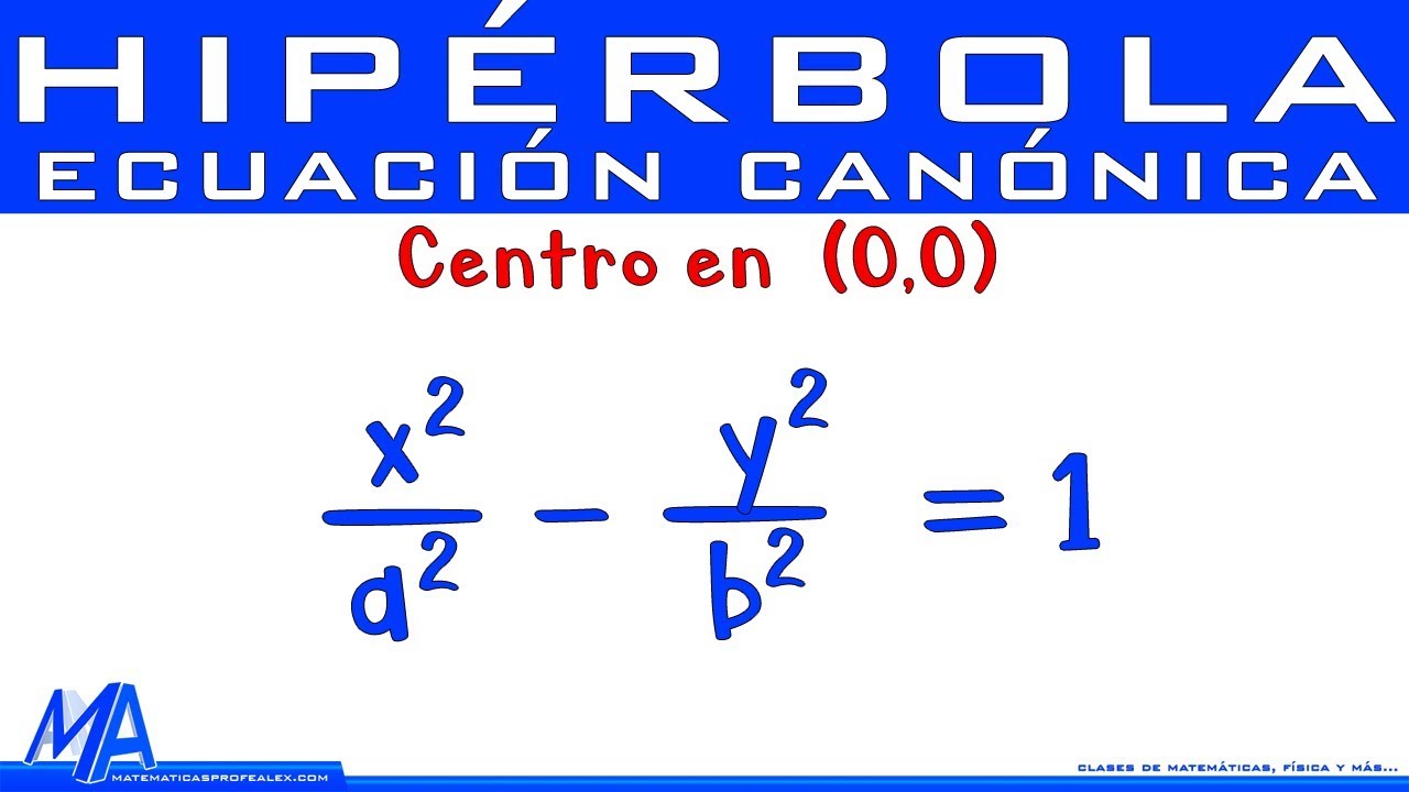 Ecuación canónica de la Hipérbola | Centro en (0,0)