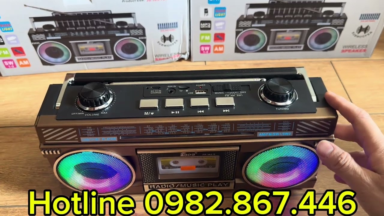 Đài radio FP-362-S 2 loa nghe âm cực chất công suất 30w