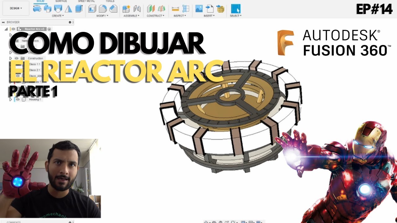 Como dibujar el Reactor Arc🤖 Parte 1  | Tutorial Fusion 360 Ep#14