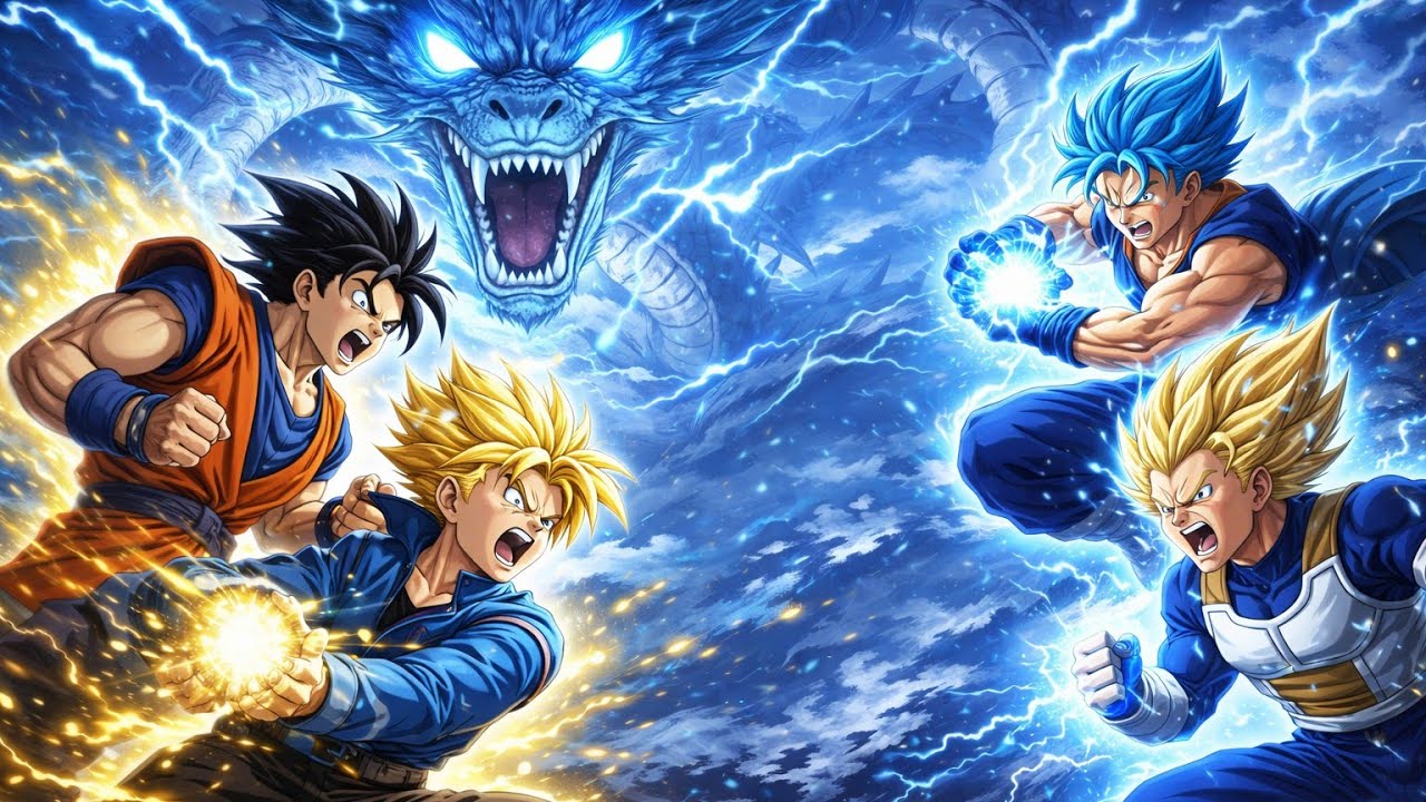 Kid vs Dad, guys — but it turns out the kid can’t beat his dad.” 😁 #goku #vegeta  #gohan #trunks 