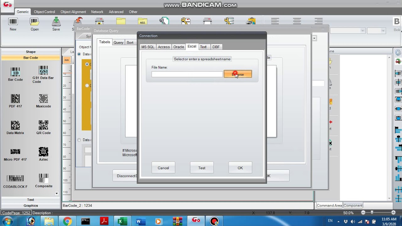 Godex Barcode Printer With GoLabel  Software and Database