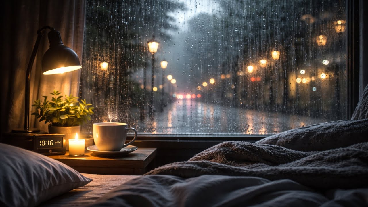  Heavy Rain at Night – Deep Sleep & Relaxing Sound (1 Hour)