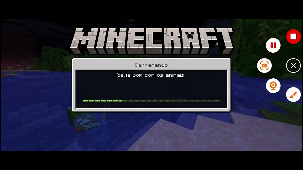 Jogando minecraft