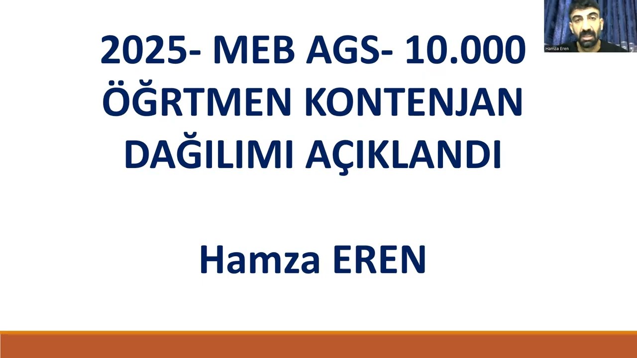 2025 MEB-AGS 10.000 KONTENJAN BRANŞ DAĞILIMI AÇIKLANDI- Hamza EREN #ags #millieğitimakademisi