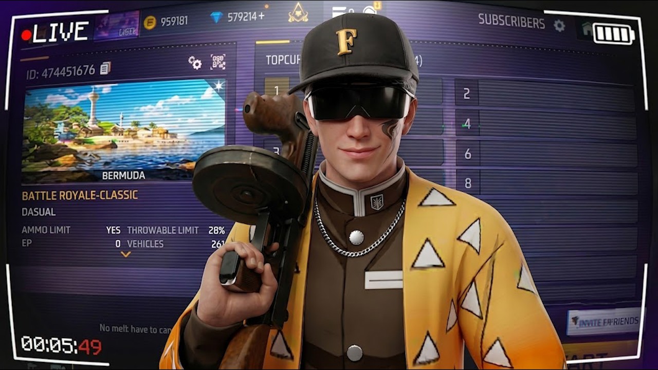 LIVE RANk PUSH WITH TONDE DAI🔥☠️#freefire #yurajyt