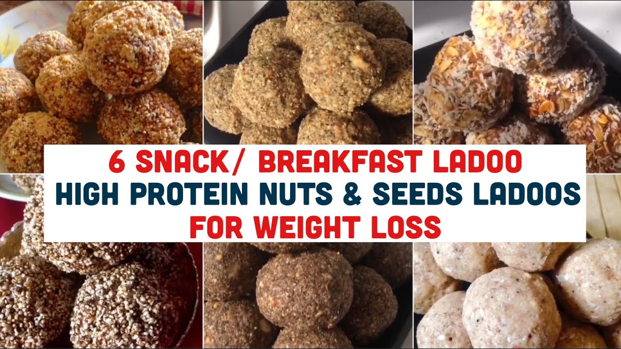 6 Healthy Snack / On the go Breakfast Recipes | High Protein Nuts & Seeds Ladoo | Weight Loss