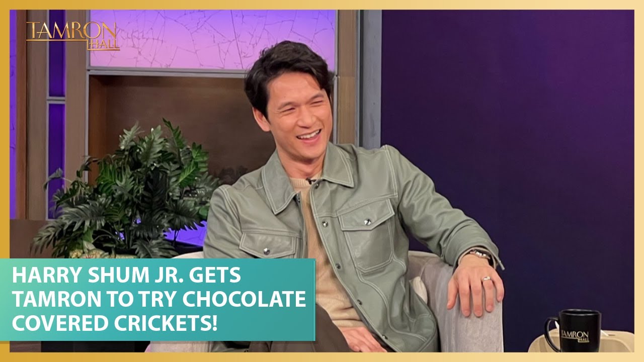 Harry Shum Jr. Gets Tamron to Try Chocolate Covered Crickets!