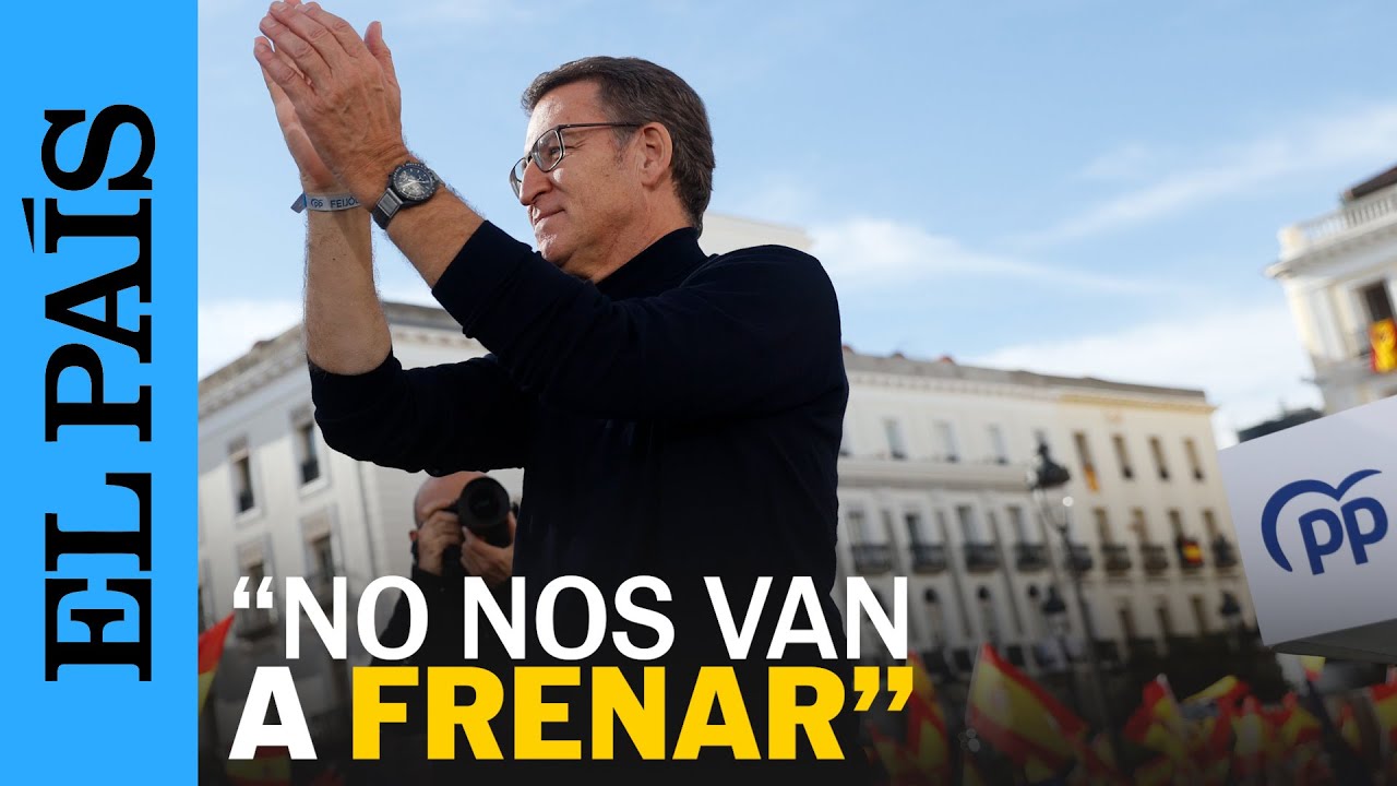 INVESTIDURA | Feijóo en la manifestación contra la amnistía, en cinco titulares | EL PAÍS