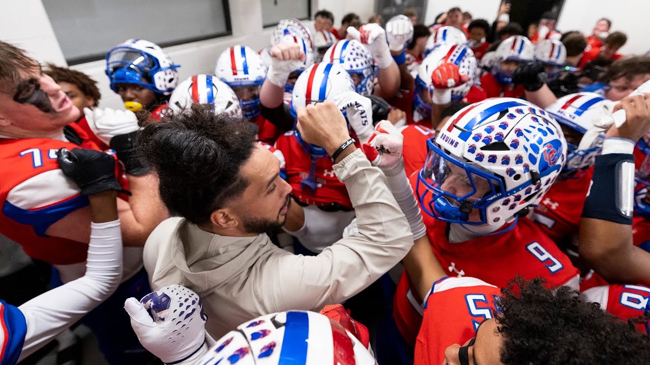 Talanoa Hufanga delivers pregame speech at Voice of the Broncos Dave Logan's HS playoff game