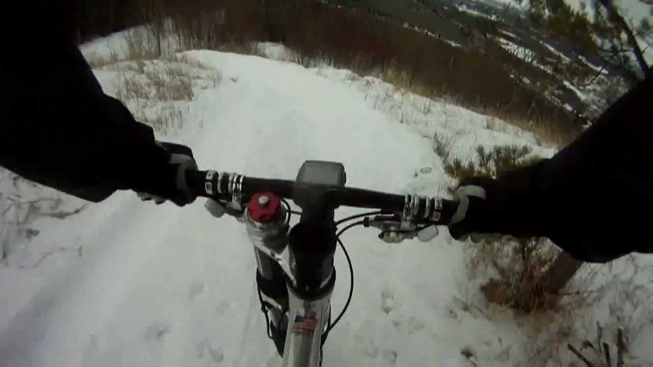 Winter Mountain Biking. Mount Mckay. Thunder Bay. Gopro Hero. Cannondale F4000sl.