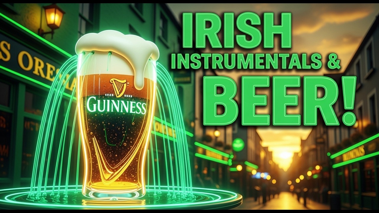 🍀 St. Patrick’s Day Irish Pub Ambience | Massive Guinness Fountain & Celtic Instrumental Music 🍺