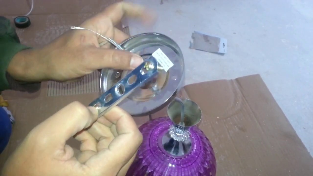طريقة ثانية لتثبيت الثريا (lustre) بواسطة الحمالة