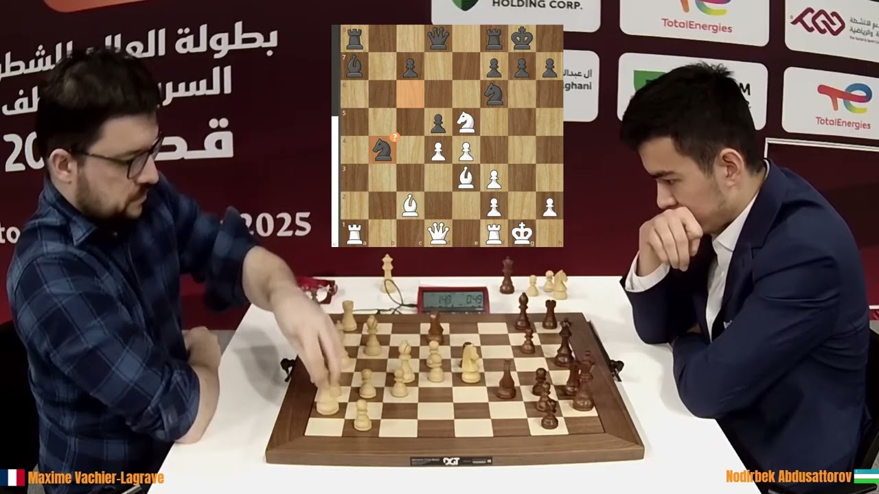 Maxime Vachier-Lagrave (2745) vs Nodirbek Abdusattorov (2768) - FIDE World Blitz Championship 2025