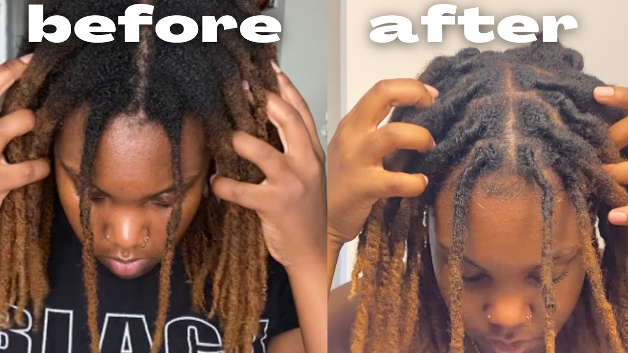 EASY Retwist: How to palm roll locs with water + oil ONLY