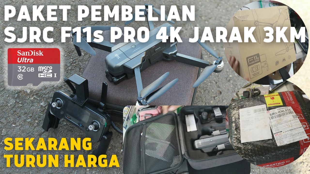 Unboxing Drone Murah dengan Kamera Terbaik || Unboxing SJRC F11s Pro 4K Jarak 3Km || Paket Pembelian