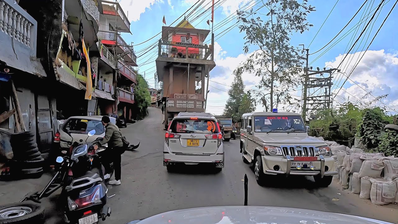 Part 2 - Darjeeling to Bagdogra Airport by car with a GoPro Camera Mounted on the car roof - 4K