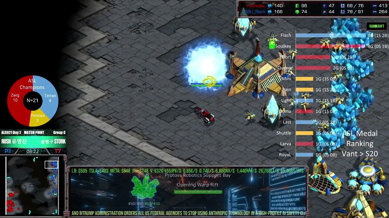 ASL S21 Open Day 2 Group C Rush vs Stork TvP @ Match Point | Starcraft Commentary