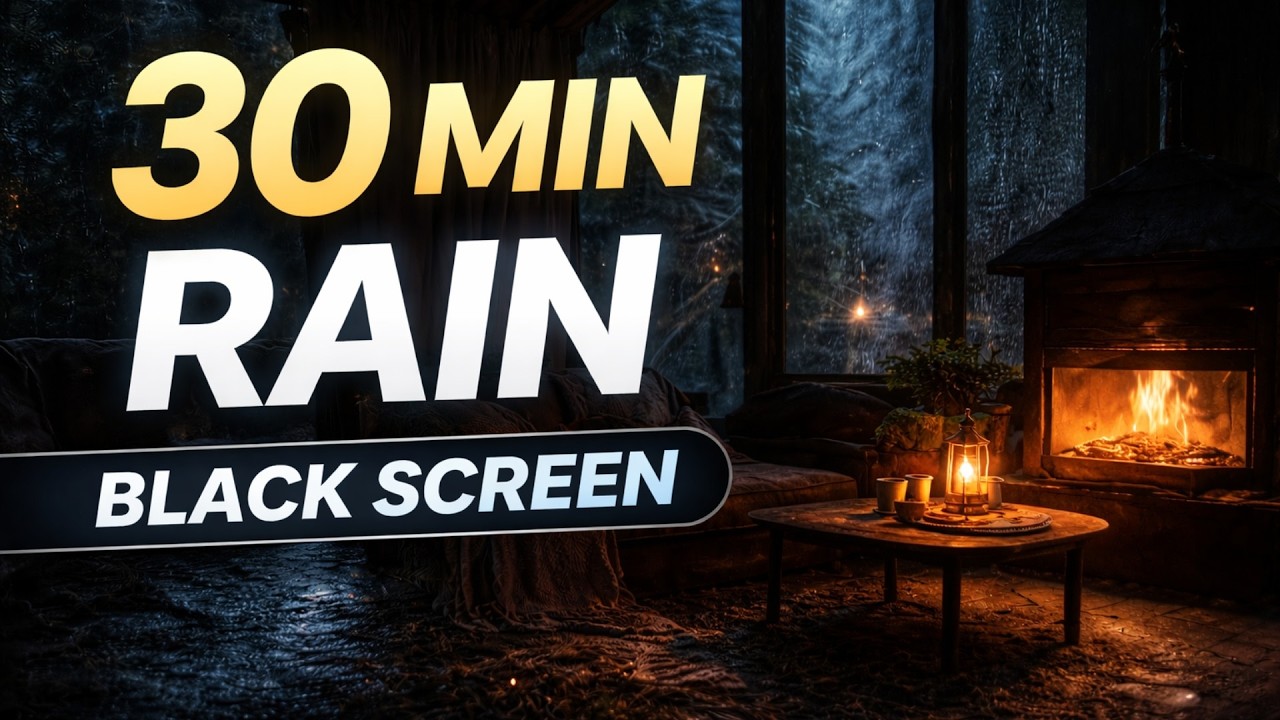 Rain on Window Sounds (Black Screen) • 30 Minutes • Calm Mind