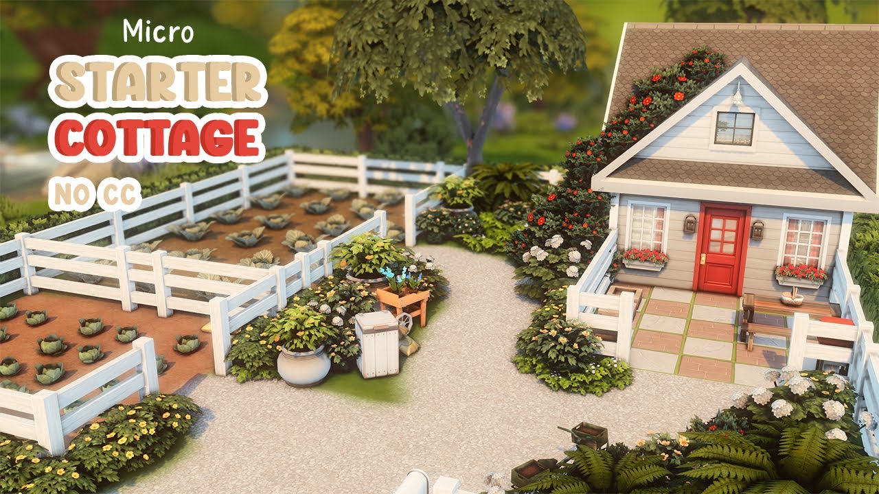 Tiny Cottage Starter 🌹 Sims 4 Speed Build