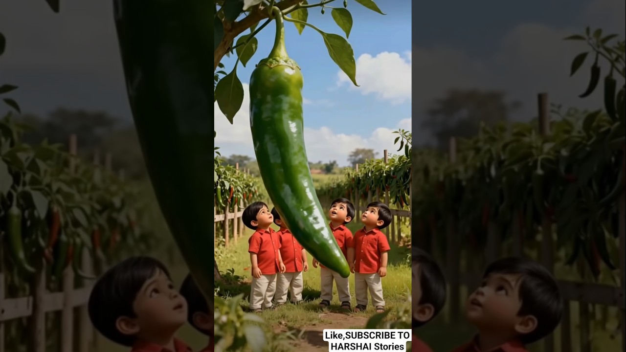 Boy's found a huge chilli in the chilli garden and brought it home 🌶 #ai #tree #farming #asmr
