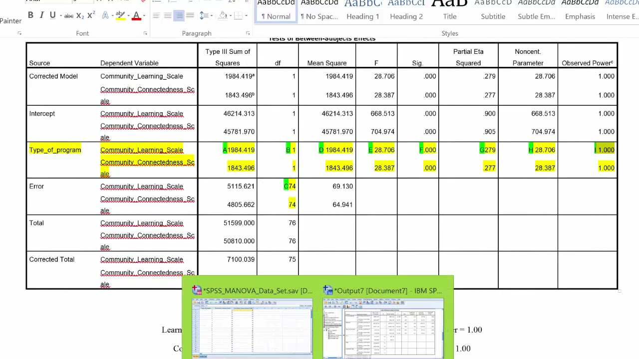 The Doctoral Journey: Part 11 of 12:  Interpret SPSS MANOVA Output: Follow-Up ANOVAs