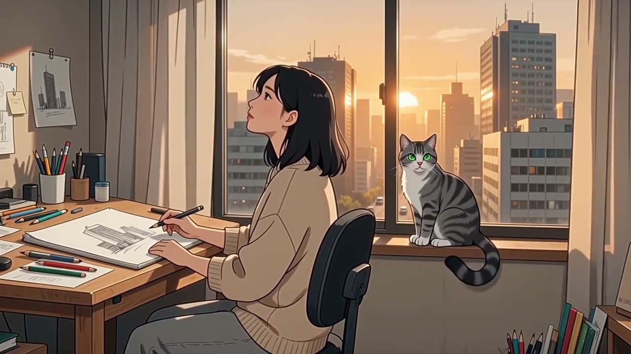 🌃 City Window Lofi | Beats to Relax / Study / Draw to (432Hz, 528Hz, 396Hz, 639Hz)