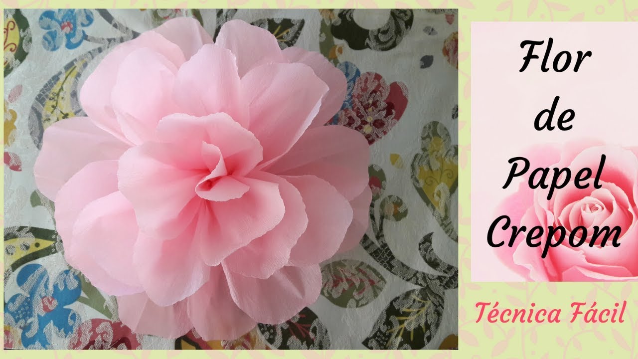 DIY FLOR DE PAPEL CREPOM - ROSAS  Técnica Fácil (Paper Crepe Flowers - Roses/200cm x 15cm  crepom)