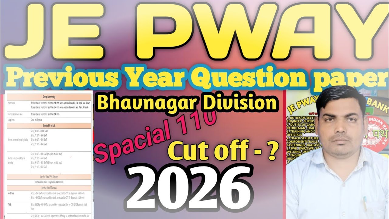 Bhavnagar Je Pway previous year question paper with answer| Bhavnagar division je Pway Question bank