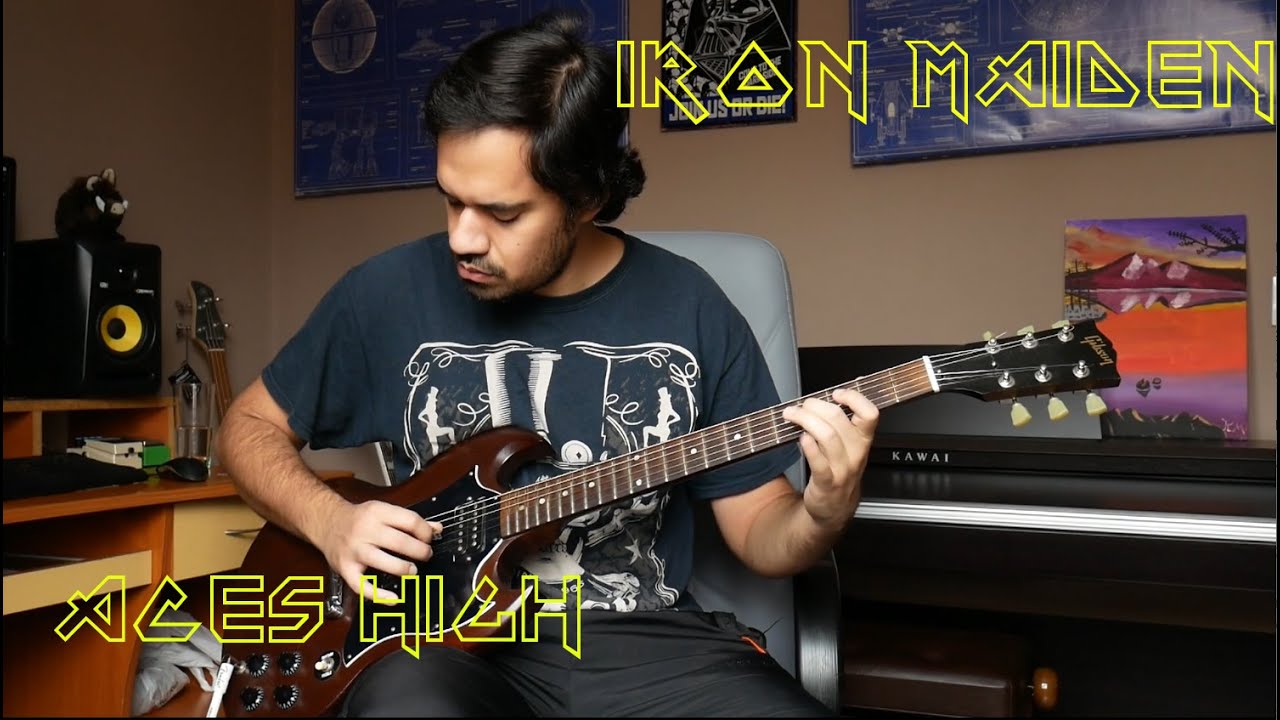 Iron Maiden - Aces High - Guitar Cover With Solos