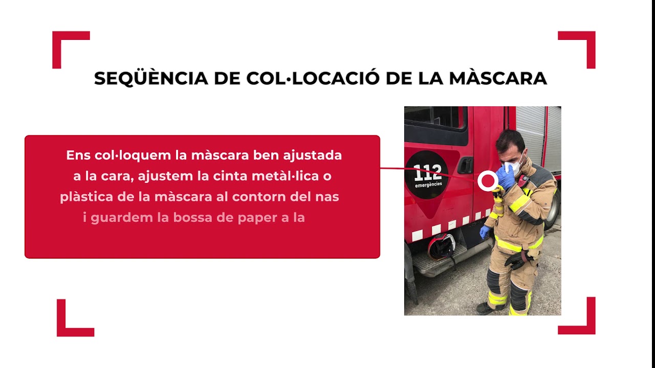 Col·locació, retirada i recuperació de la màscara personal