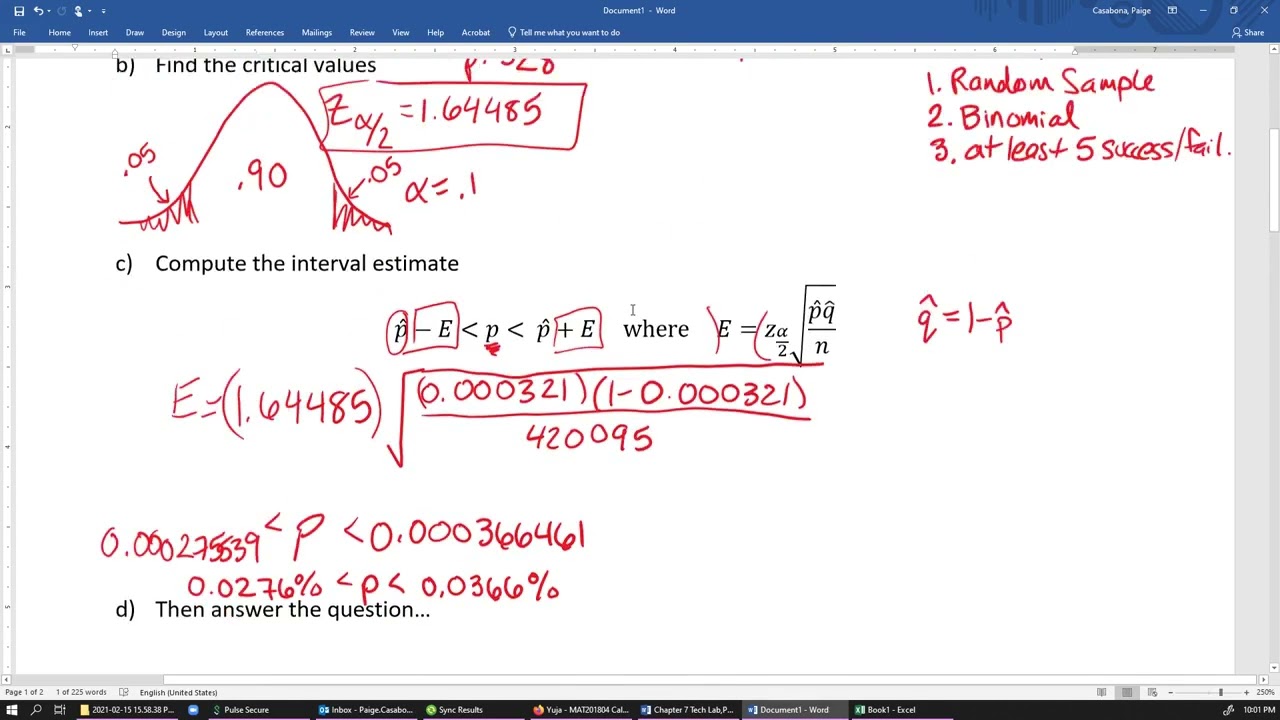 Confidence Interval Examples