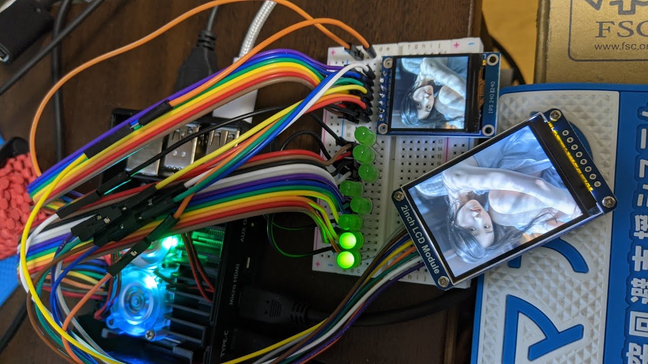 Raspberry Pi 4 python 240x320 and 240x240 LCD display control by st7789