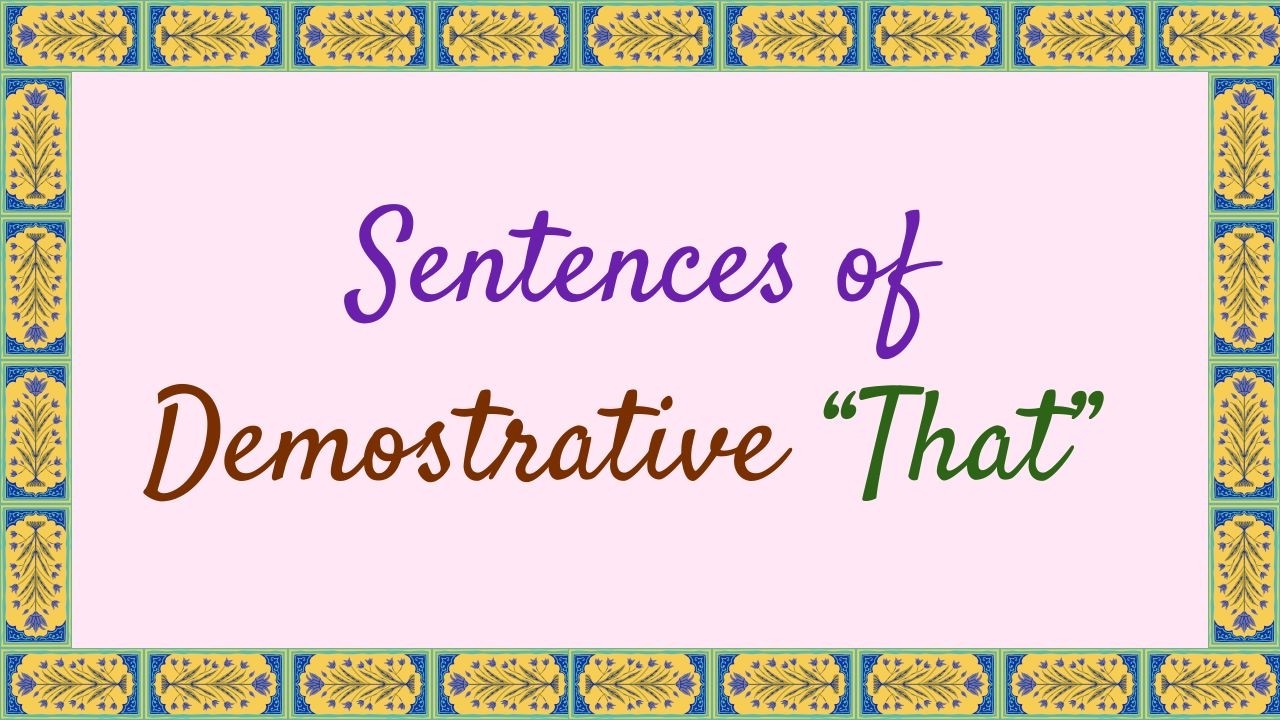 Sentences of Demonstrative 