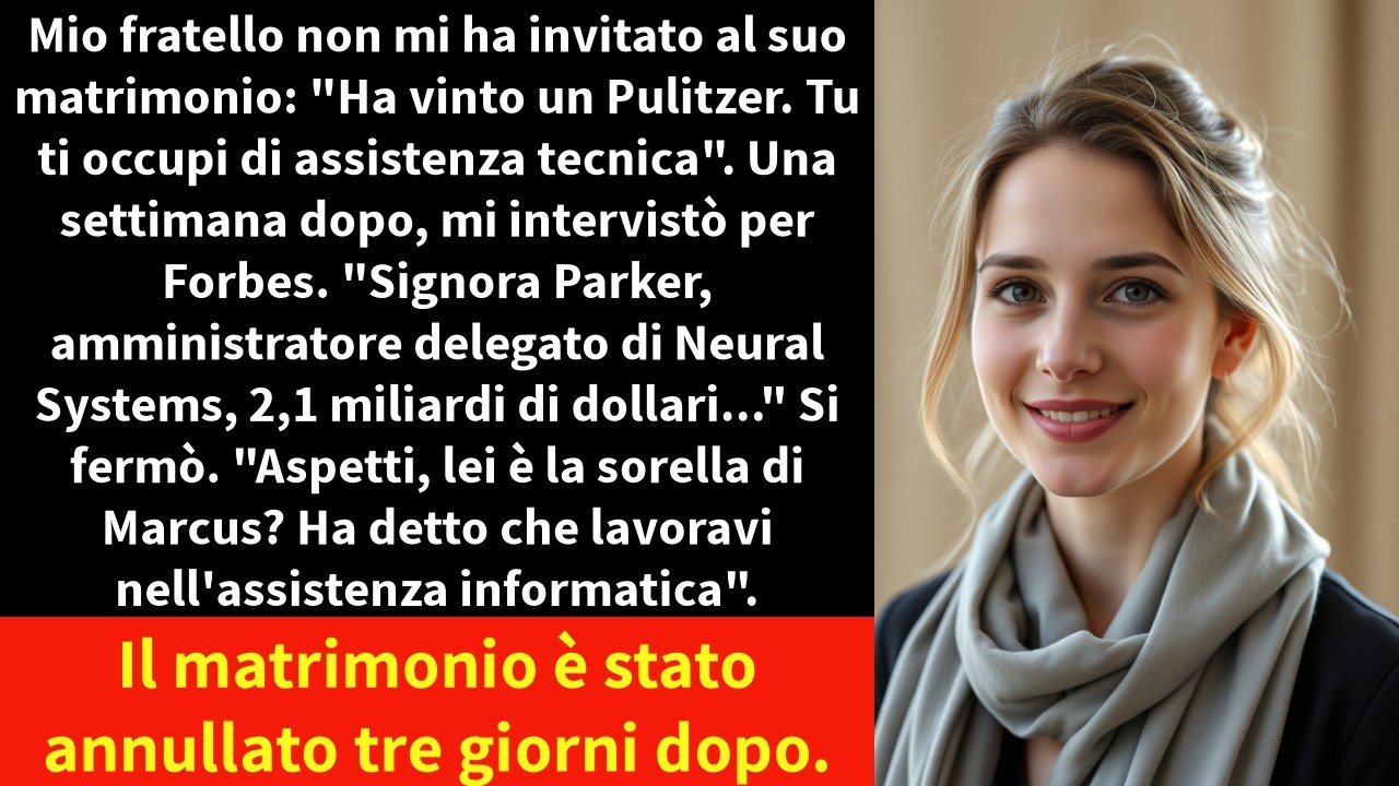 Mio fratello non mi ha invitato al suo matrimonio: 