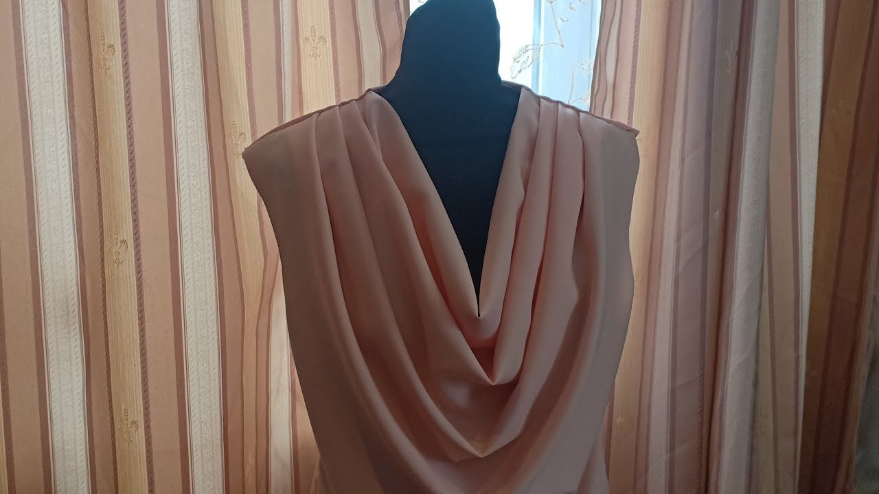 Воротник качели, водопад. Драпировка выреза.