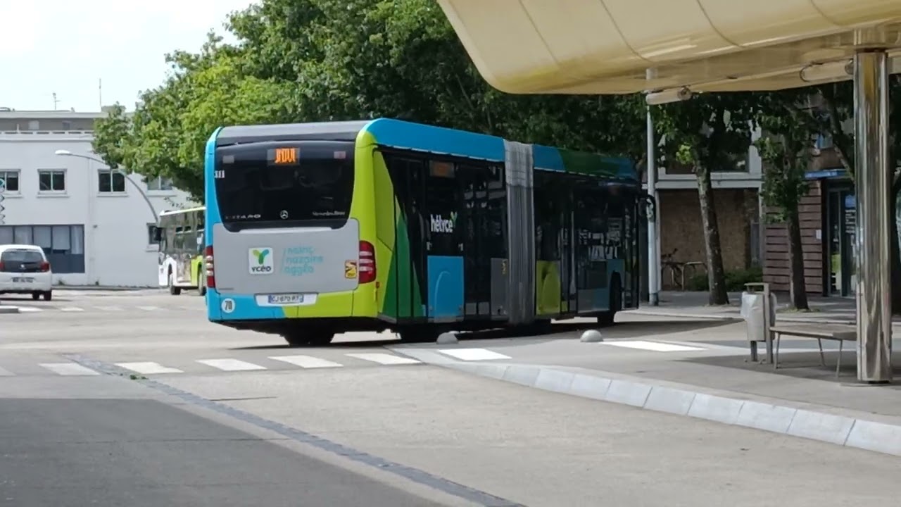 L'arrivée du helyce université a la gare de st Nazaire n°311 ycéo stran 🚍🚍🚍