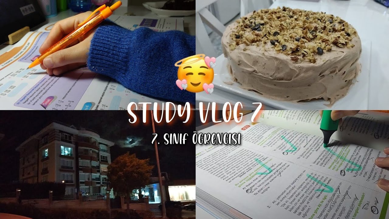 7. SINIF DERS ÇALIŞMA GÜNLÜĞÜM #7 | Ders,pasta,sömestr tatili 🥳
