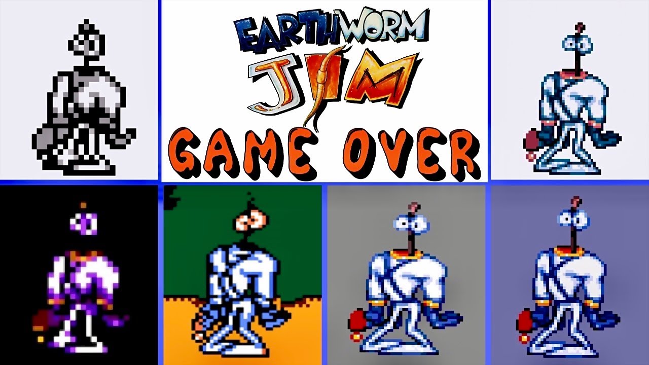 Earthworm Jim (1994) GAME OVER Screens Comparison