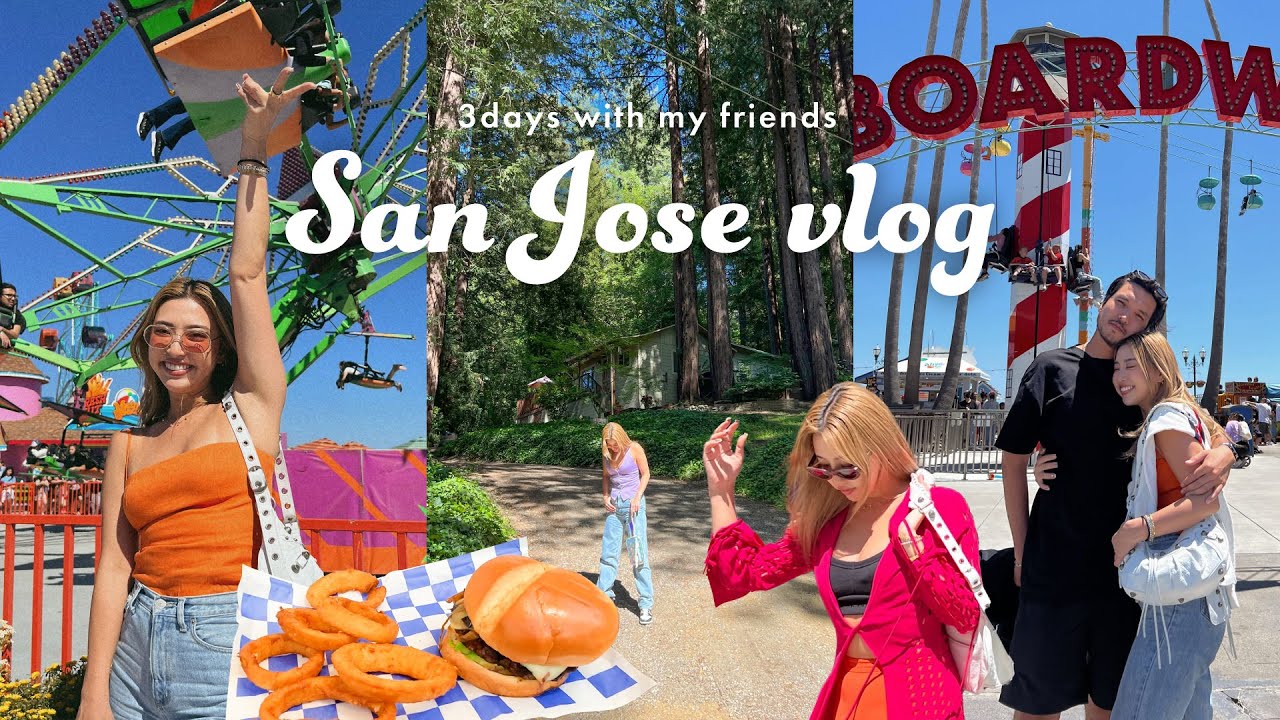 【サンノゼvlog】サンノゼ・サンタクルーズでの3日間🎡✨コテージ/遊園地/友達家族/BBQ