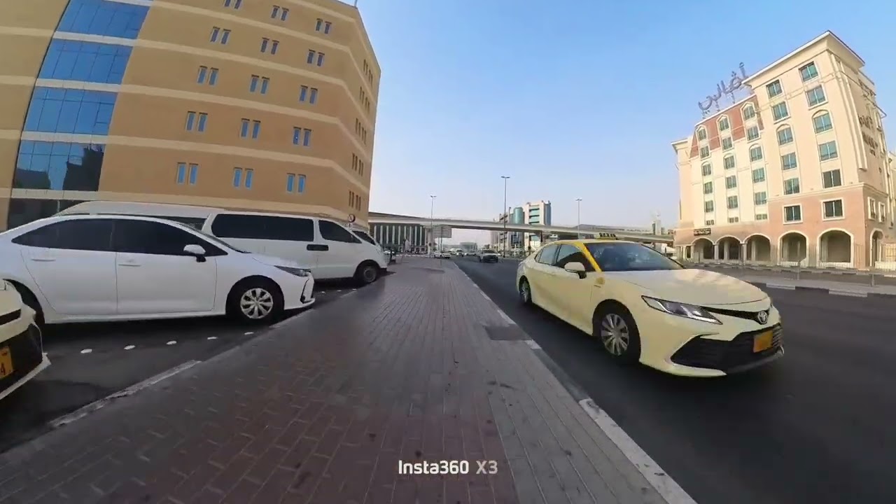 Newly implemented bike lane in Abu Baker Al Siddique. 