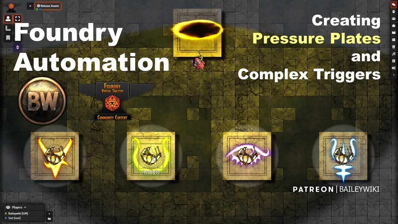 Automating Foundry Part 2: Making Pressure Plates and Complex Triggers using Monk's Active Tiles