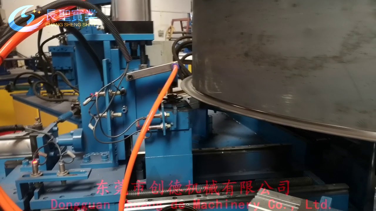 Cylinder forming machine automatic flanging and punching