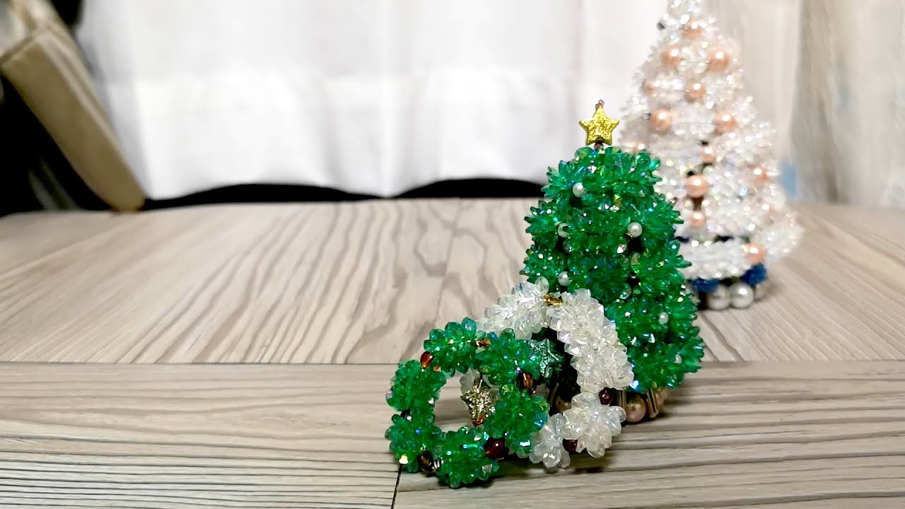【ワイヤー×ビーズ×安全ピン】】子供と作れる！簡単クリスマスツリーの作り方 How To Make Easy Christmas Tree