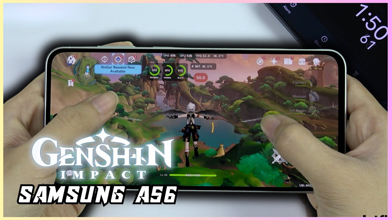 Samsung Galaxy A56 Genshin Impact Gaming test | Exynos 1580, 120Hz Display