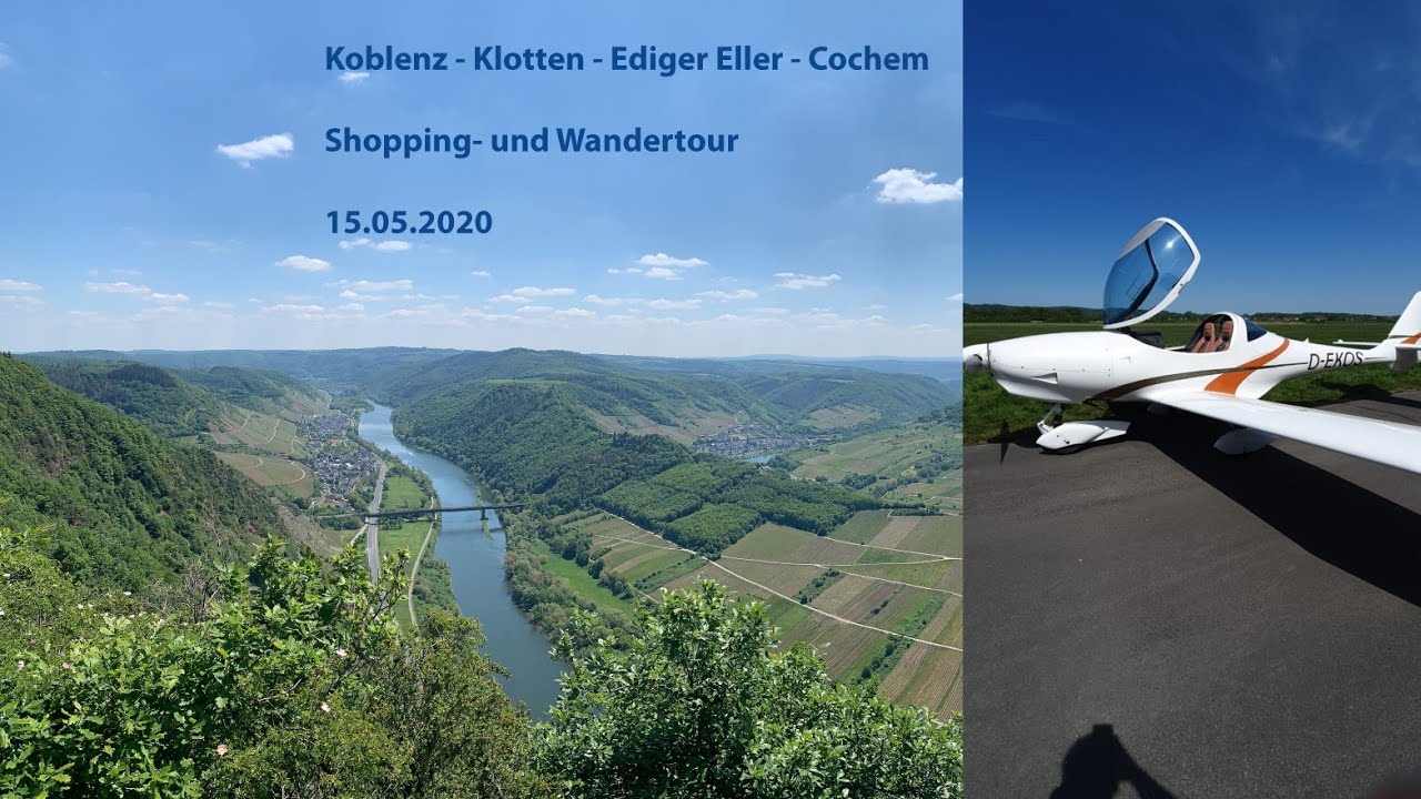 VFR flight to Koblenz (EDRK) with the Aquila, including ATC
