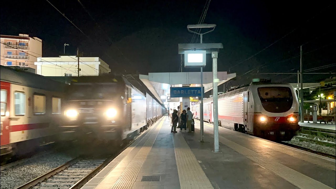 L' INTERCITY NOTTE SI FERMA A BARLETTA PER FAR PASSARE IL TRENO MERCI DI GTS RAIL!