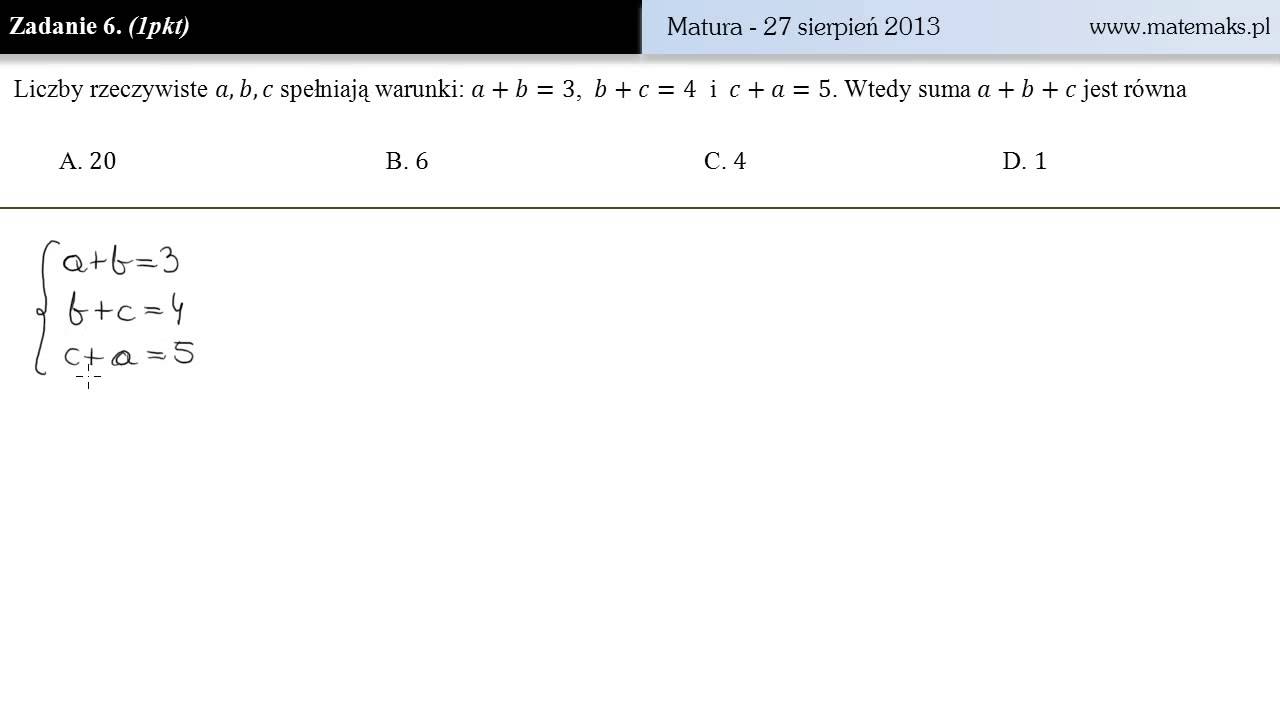 Zadanie 6 - matura poprawkowa 2013